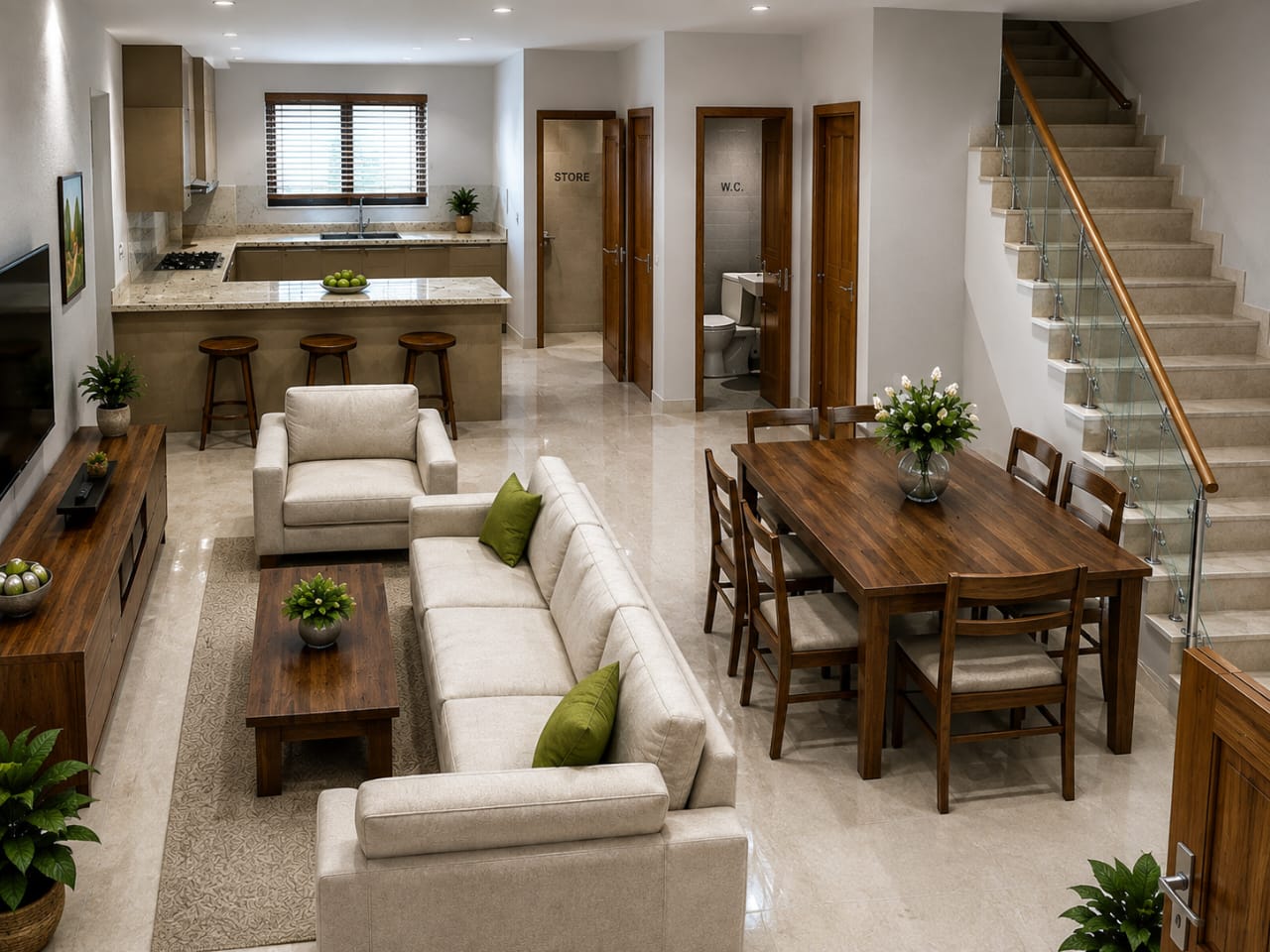 2-Bedroom — Closed Kitchen at Comet Estates